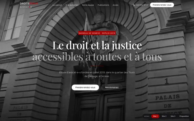 Page d'accueil du site Droits Égaux Avocat·e·s