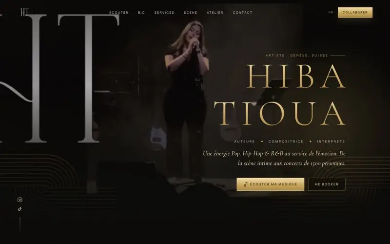 Page d'accueil du site Hiba Tioua