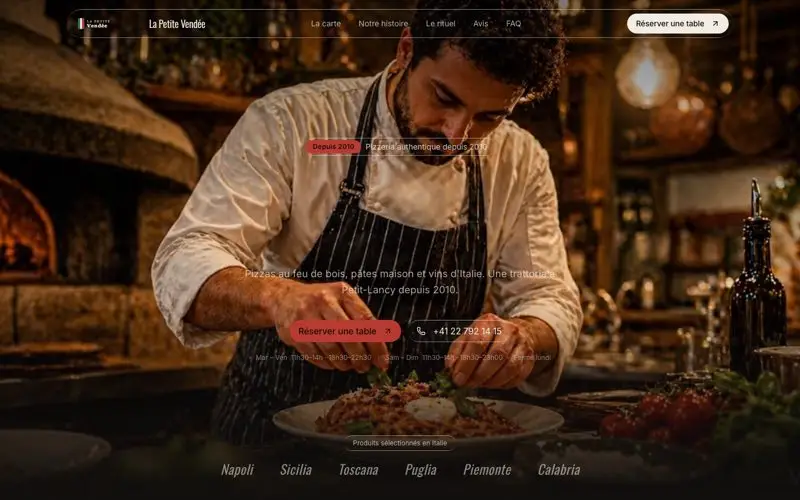 Page d'accueil du site La Petite Vendée