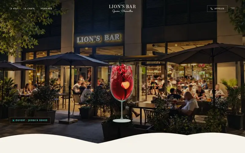 Page d'accueil du site Lion's Bar