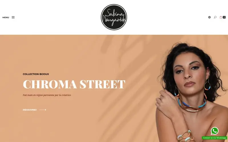 Page d'accueil du site Sabina Nougarède